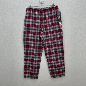 Life is Good Holiday Plaid Cotton Pajama Sleep Pants w Pockets Mens sz Large NEW